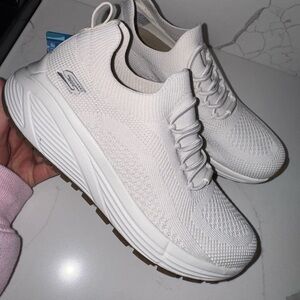 2 pairs of Skechers Women's Cream Knit Sneakers